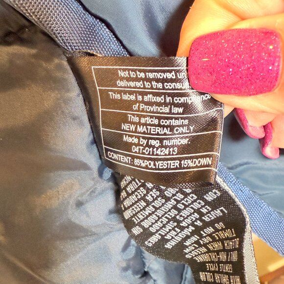 Guy Laroche Homme Navy Puffer Jacket | Size Large | Down Blend Quilted Coat - Picture 5 of 7